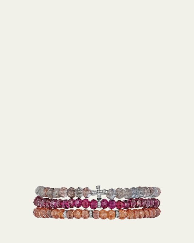 5mm Mini Diamond and Gemstone Bundle Bracelet Set